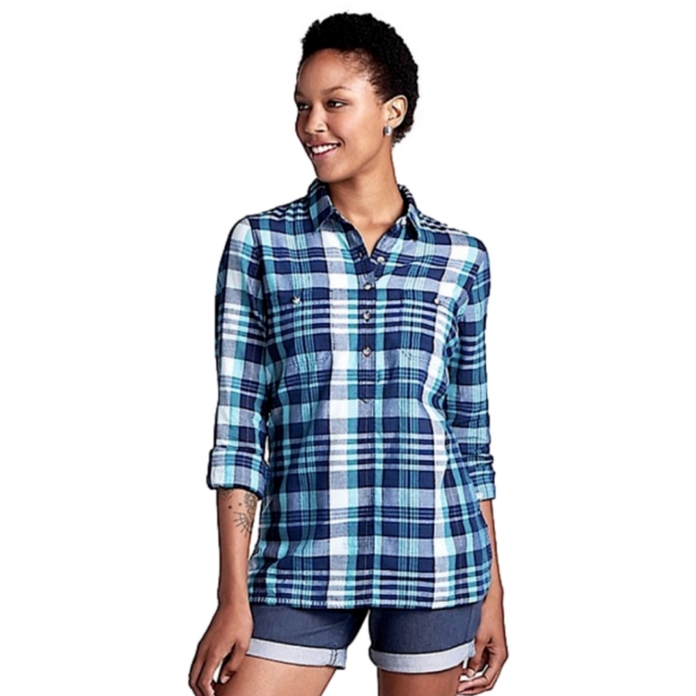 TOAD&CO Indigo Ridge Button Down Henley‎ Shirt Small S